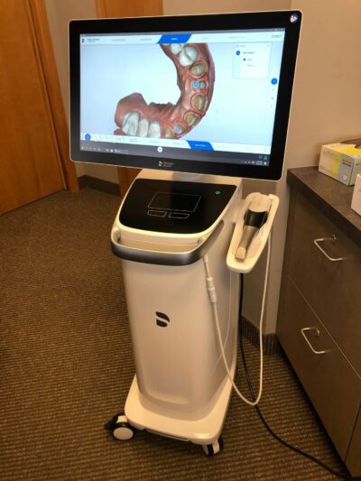 The CEREC Primescan chairside computer system that helps Dr. Clark better explain oral health issues to patients.